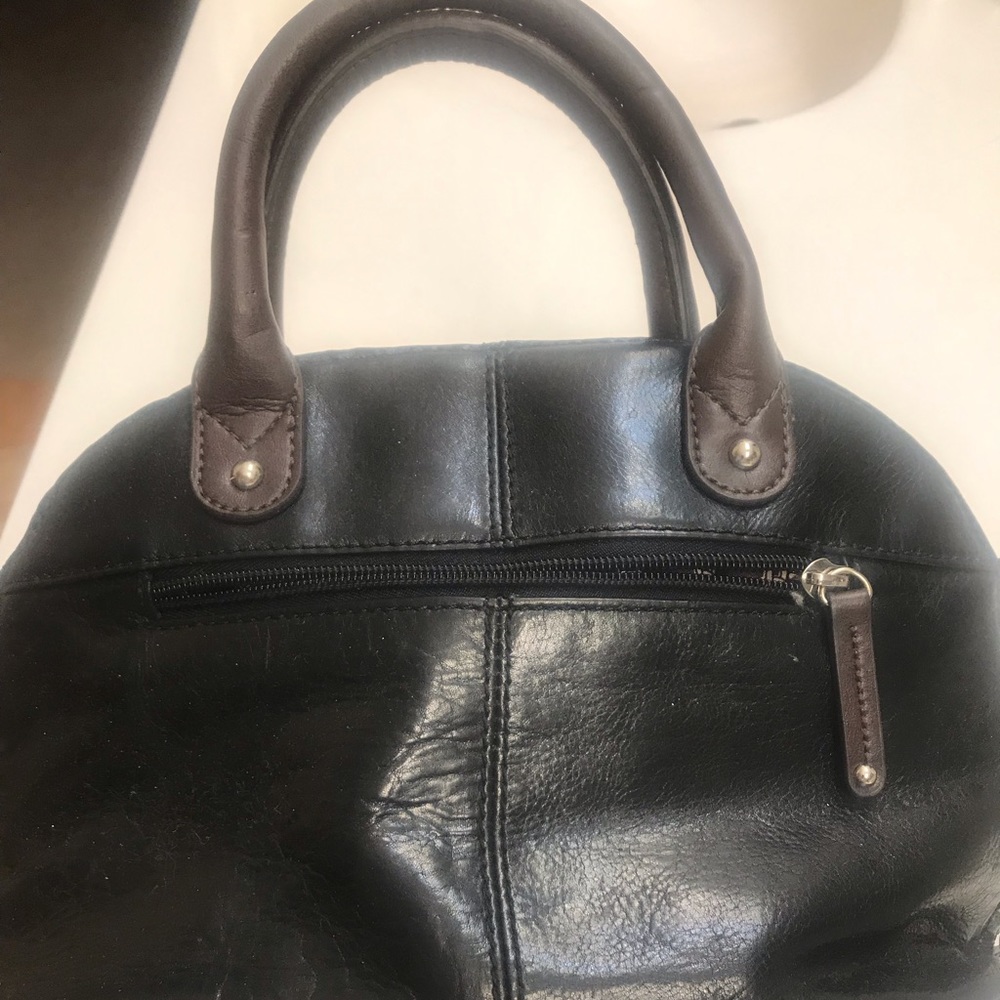 Small, brown, leather handbag